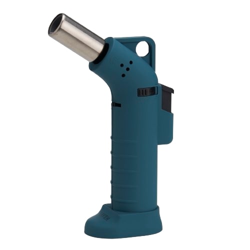 Maven One 7.5" Midnight Green Heavy Duty Jet Flame Lighter, Windproof, Side View