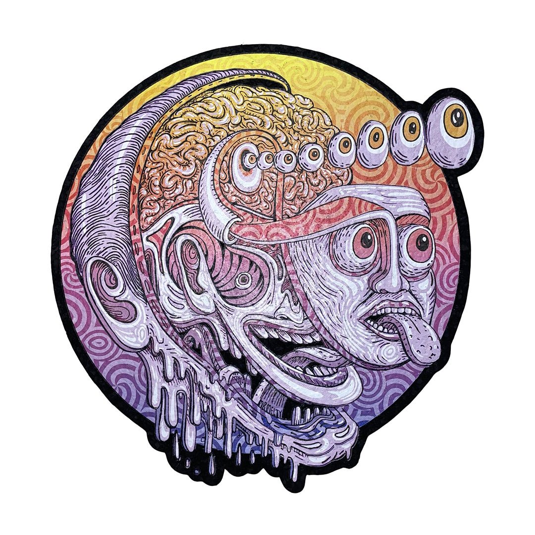 East Coasters 10" Psychedelic Dab Mat with vibrant, intricate artwork, perfect for home decor