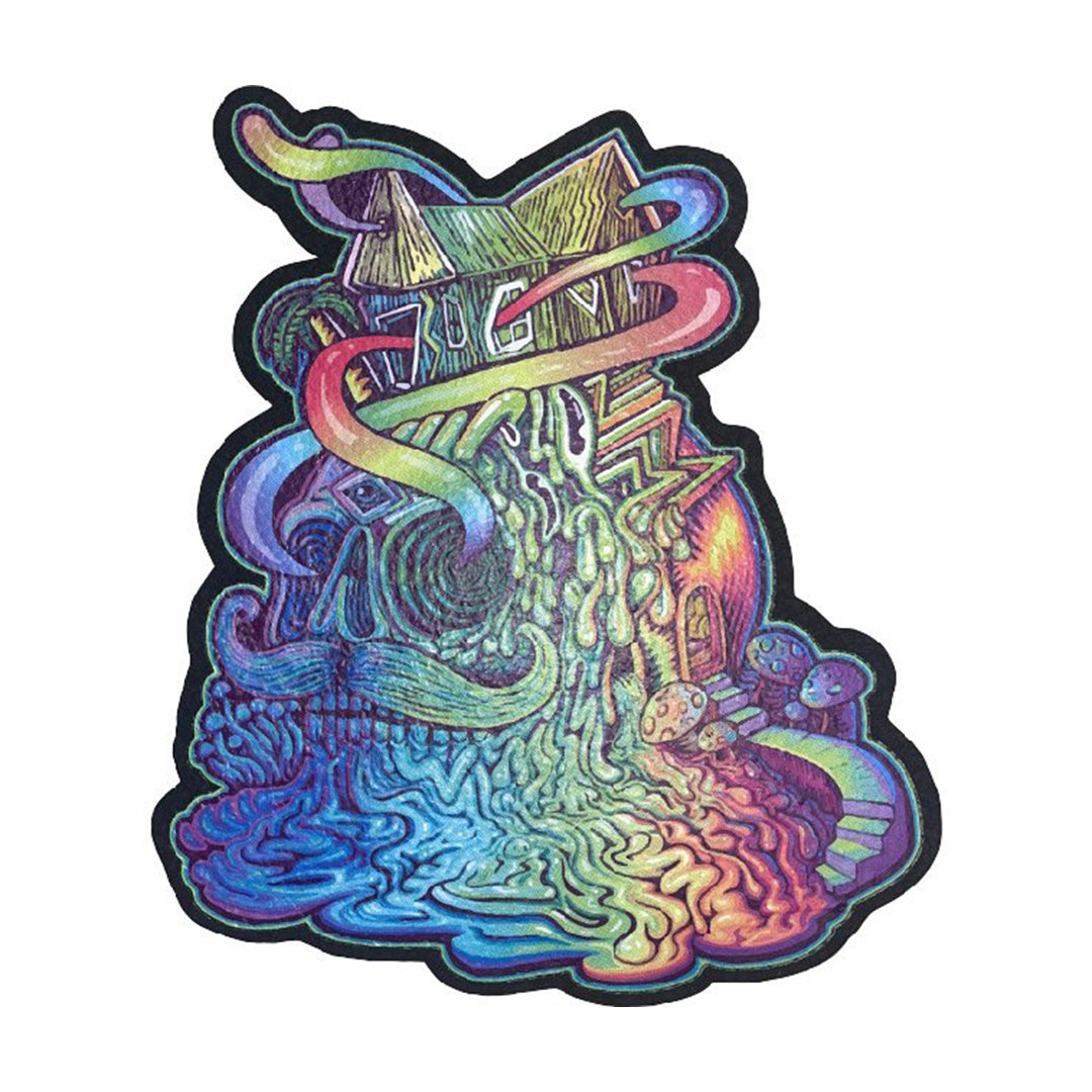East Coasters 10" Psychedelic Dab Mat with Colorful Artwork, Front View