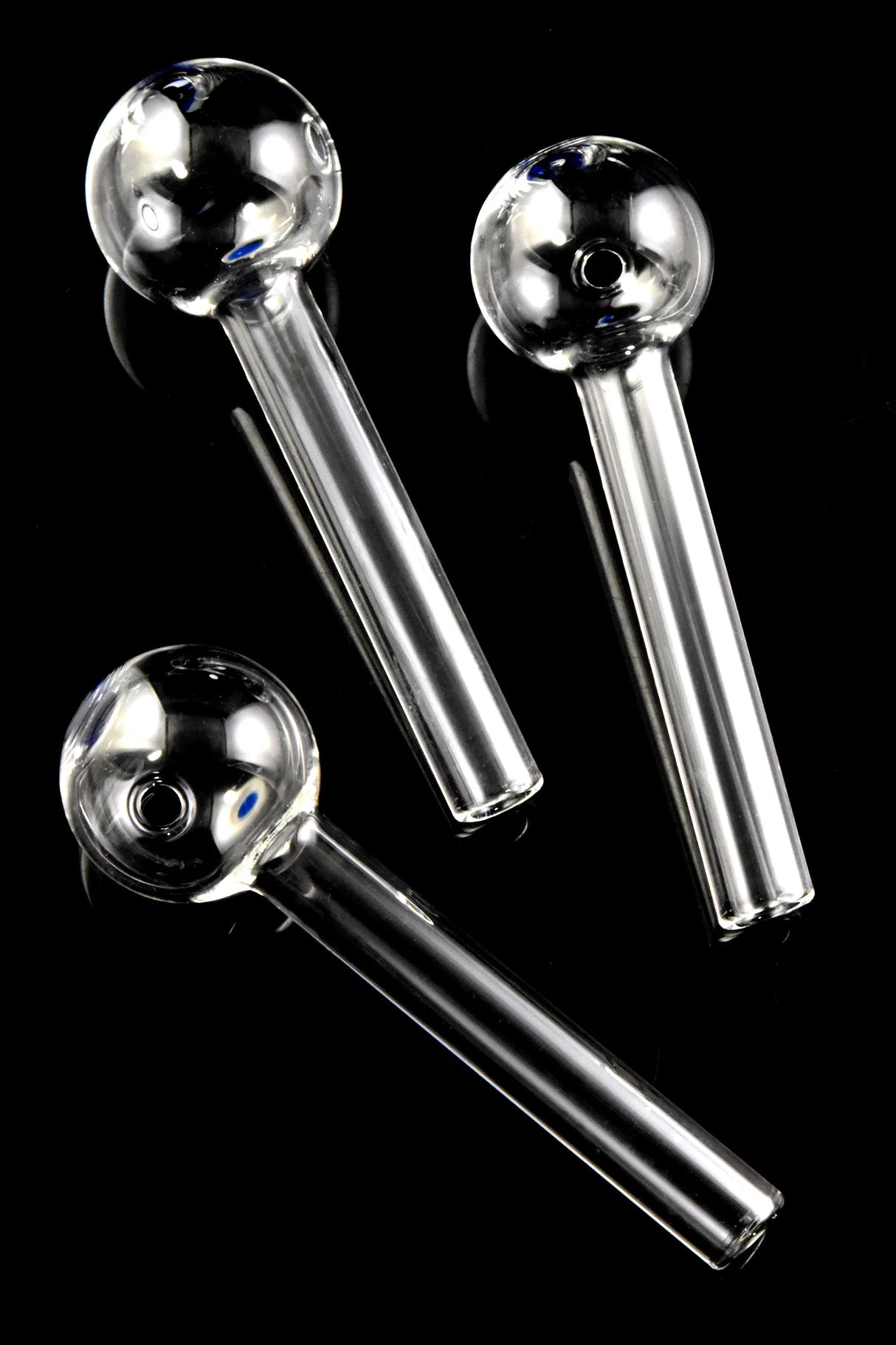 US-Made 4" Thick Glass Oil Burner Pipe – Blue Dot