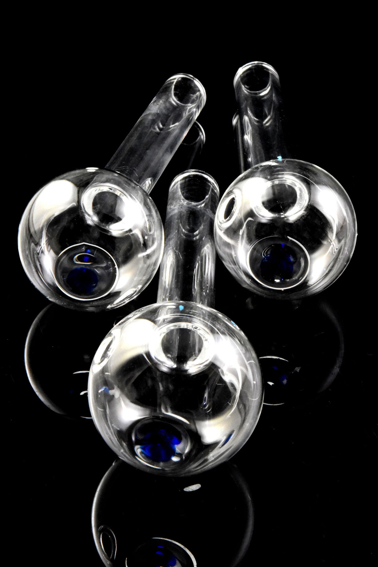 US-Made 4" Thick Glass Oil Burner Pipe – Blue Dot