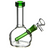 1Stop Glass 6 Inch Green Round Base Bong - Portable, Borosilicate Glass, Front View