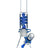 1Stop Glass 12" Freezable Glycerin Coil Beaker Bong in Blue, Front View on White Background