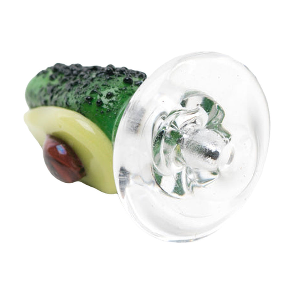 Empire Glassworks Avocadope Glass Carb Cap for Dab Rigs, Front View on White Background