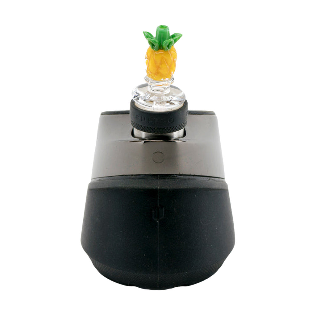 Empire Glassworks Pineapple Carb Cap, Heady Borosilicate Glass, Front View on Puffco Peak