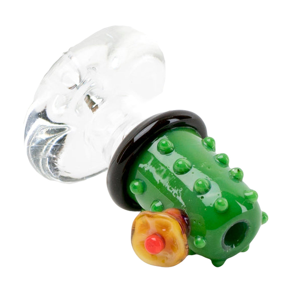 Empire Glassworks Barrel Cactus Puffco Peak Carb Cap, Borosilicate, Angled View