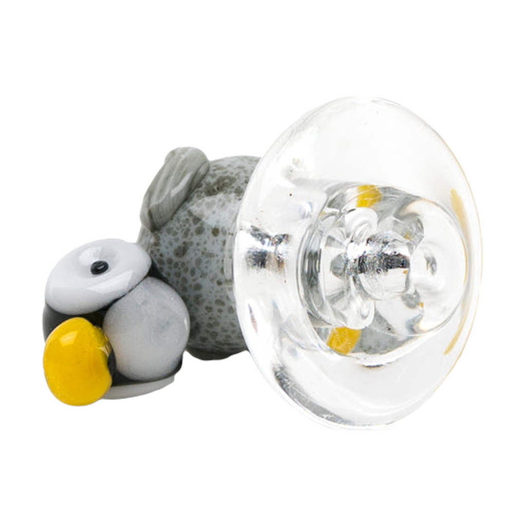 Empire Glassworks Penguin Puffco Peak Carb Cap, Borosilicate Glass, Side View