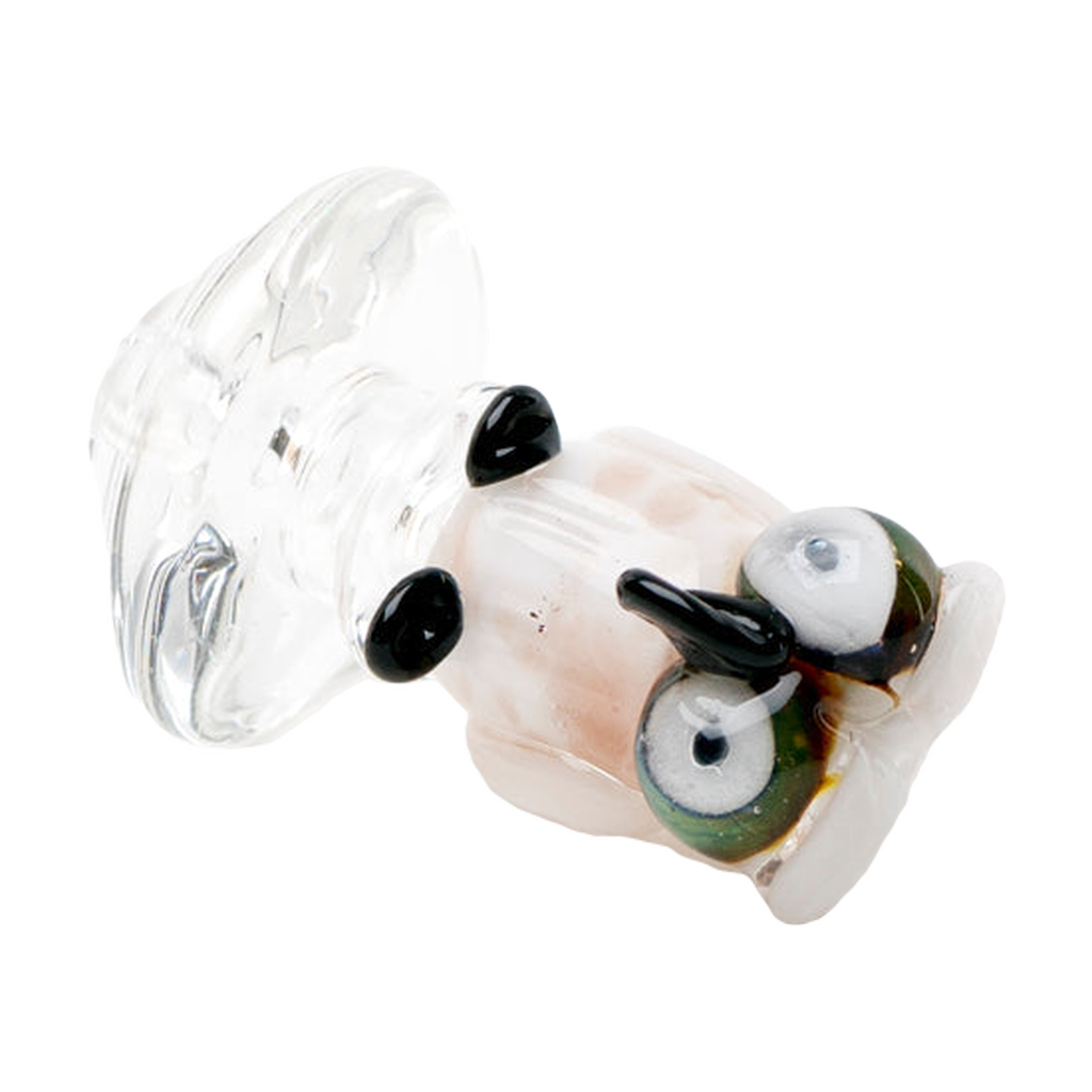 Empire Glassworks Owl Puffco Peak Carb Cap, Borosilicate Glass, Front View on White