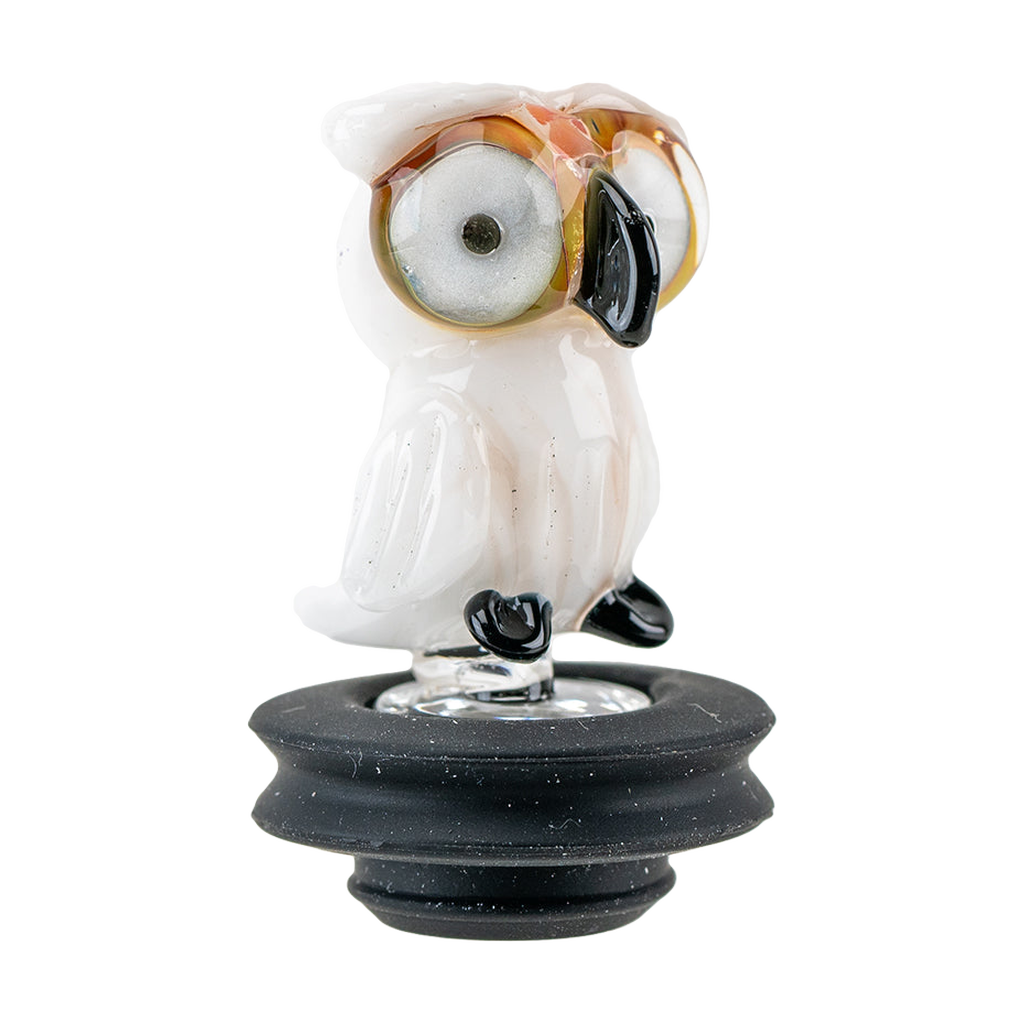 Empire Glassworks Owl Puffco Peak Pro Glass Carb Cap, Front View, Borosilicate