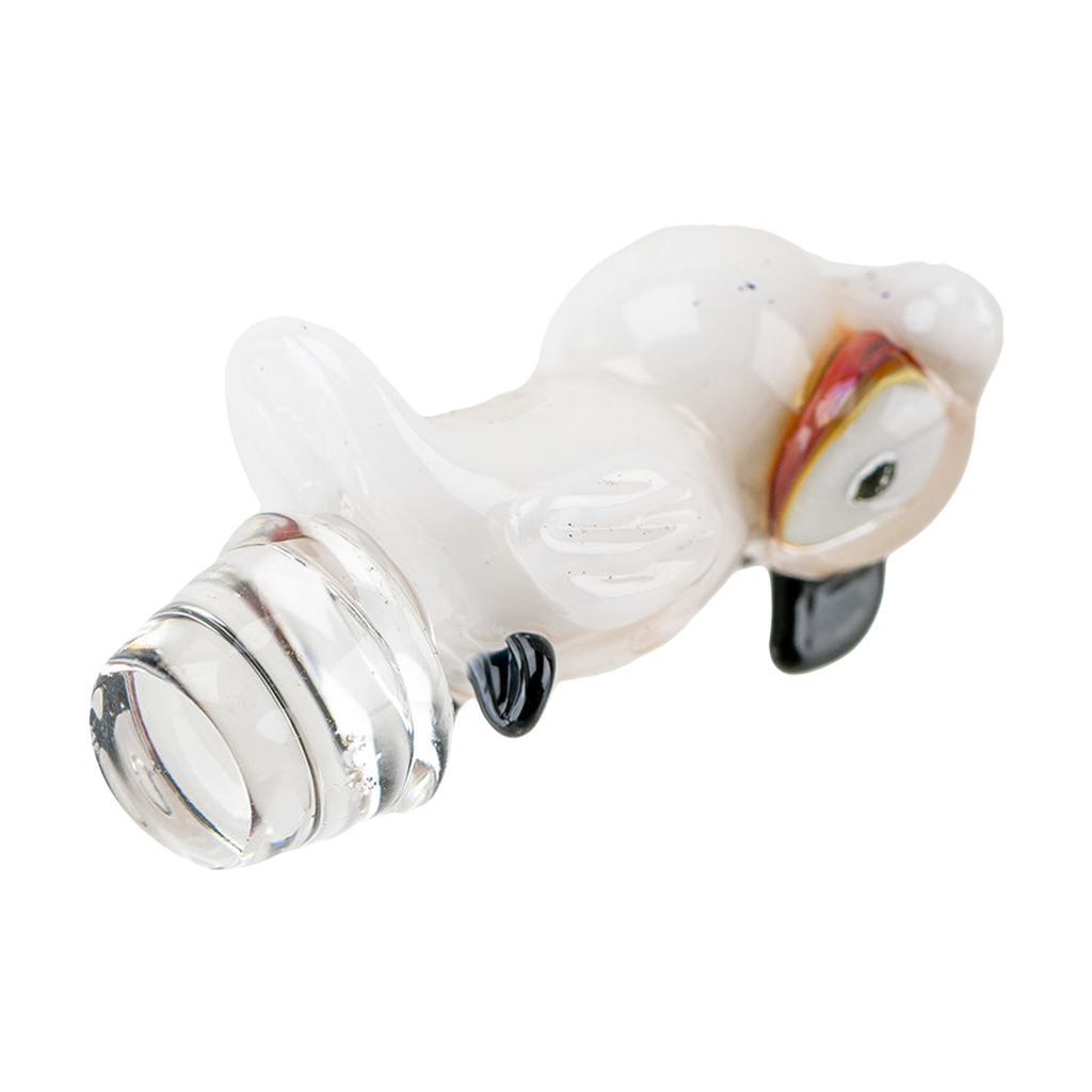 Empire Glassworks Owl-Themed Carb Cap for Puffco Peak Pro, Borosilicate Glass, Side Angle