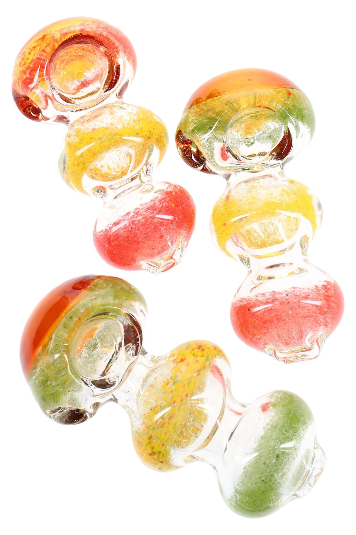 Clear Rasta Frit Glass Spoon “Rasta Bubbles” – 4″