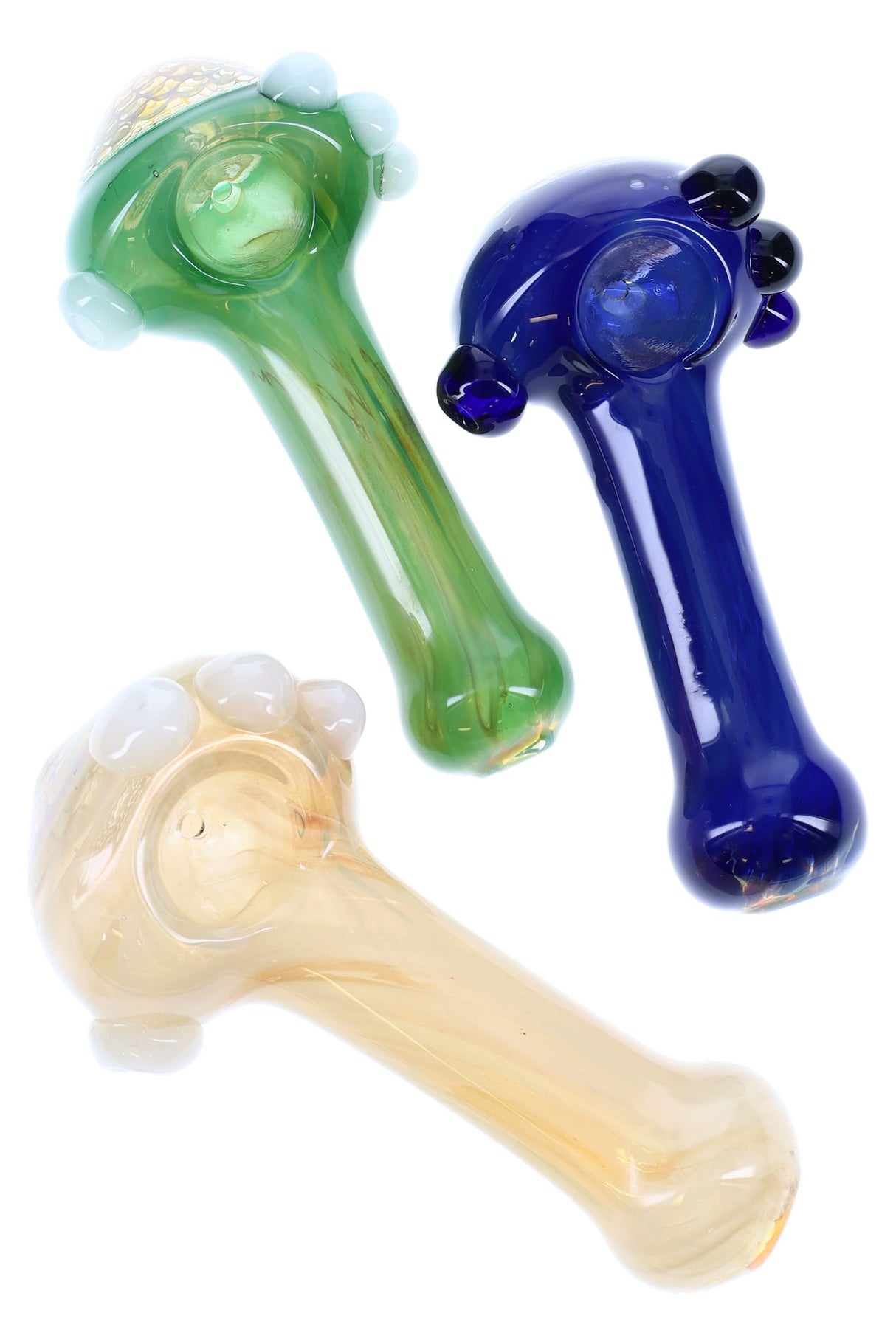 Silver Fumed Honeycomb Bowl Glass Spoon “Beehive Glow” – 5″ – Assorted Colors