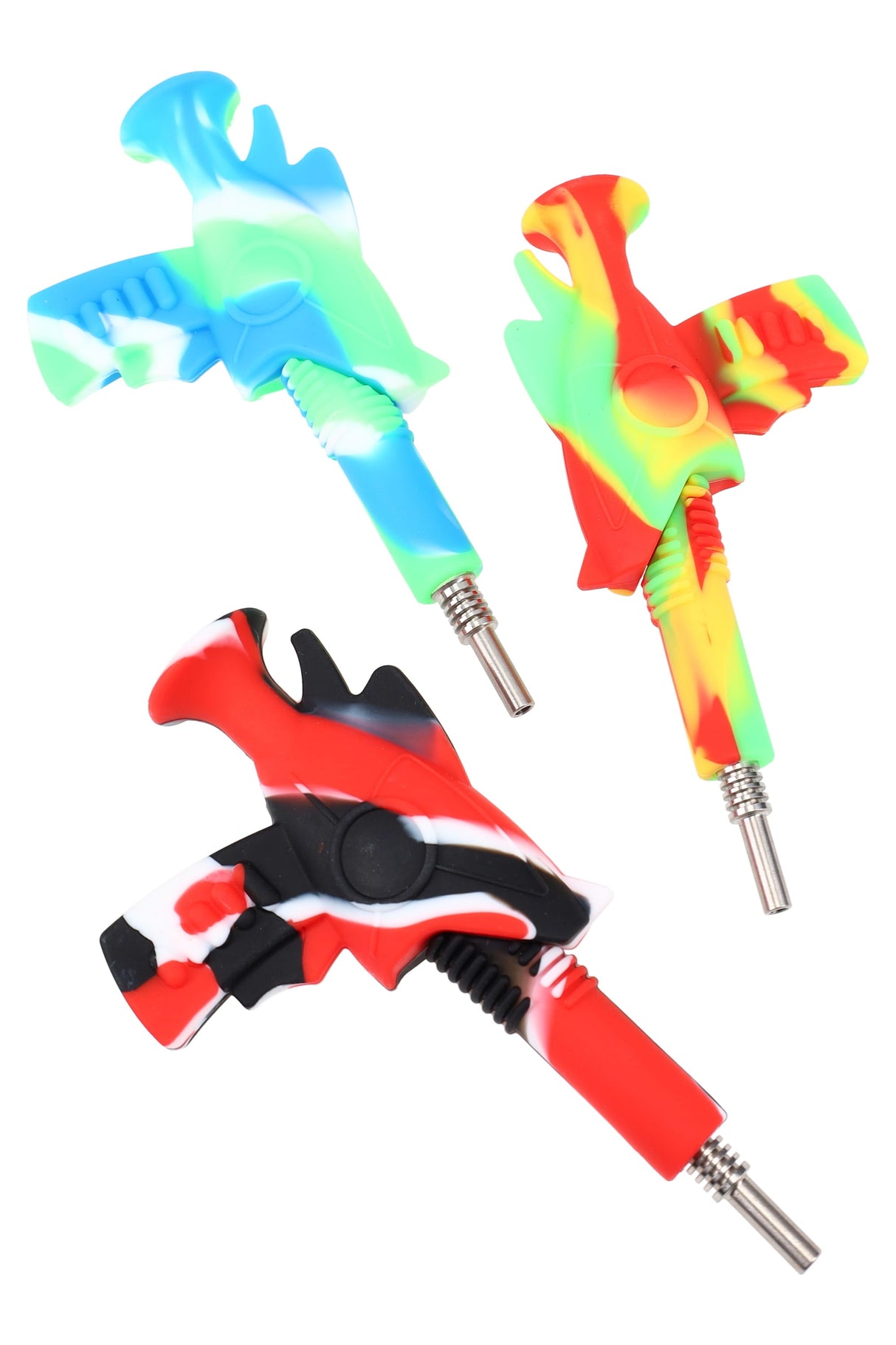 6″ Swirl Silicone Martian Ray-Gun Dab Straw – Assorted
