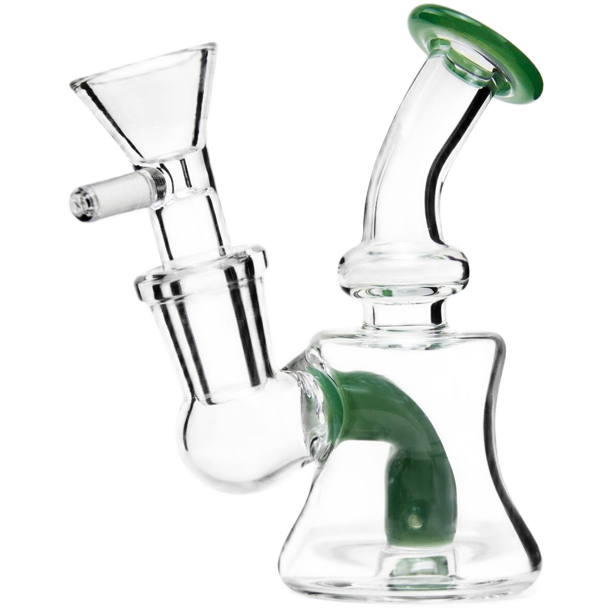PILOT DIARY Mini Dab Rig 4" - Compact Borosilicate Glass with 14mm Connection, Green