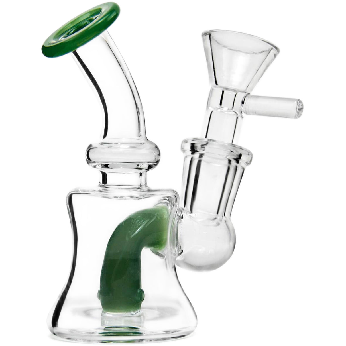 PILOT DIARY Mini Dab Rig 4" - Compact Borosilicate Glass with 14mm Connection, Green