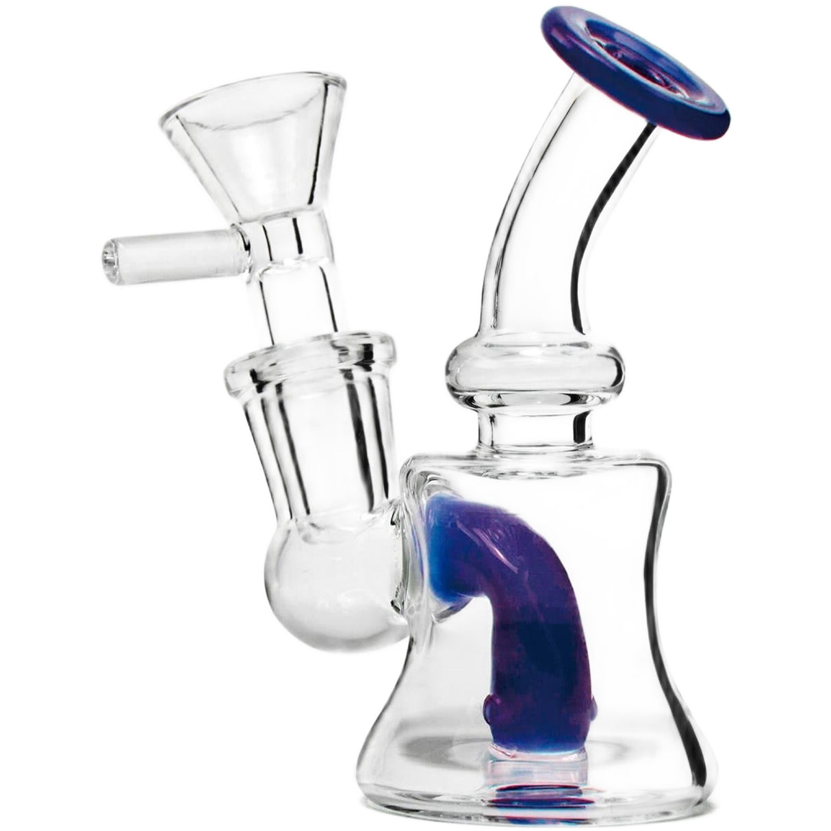 PILOT DIARY Mini Rig 4" Oriental Blue Borosilicate Glass Dab Rig with 14mm Connection