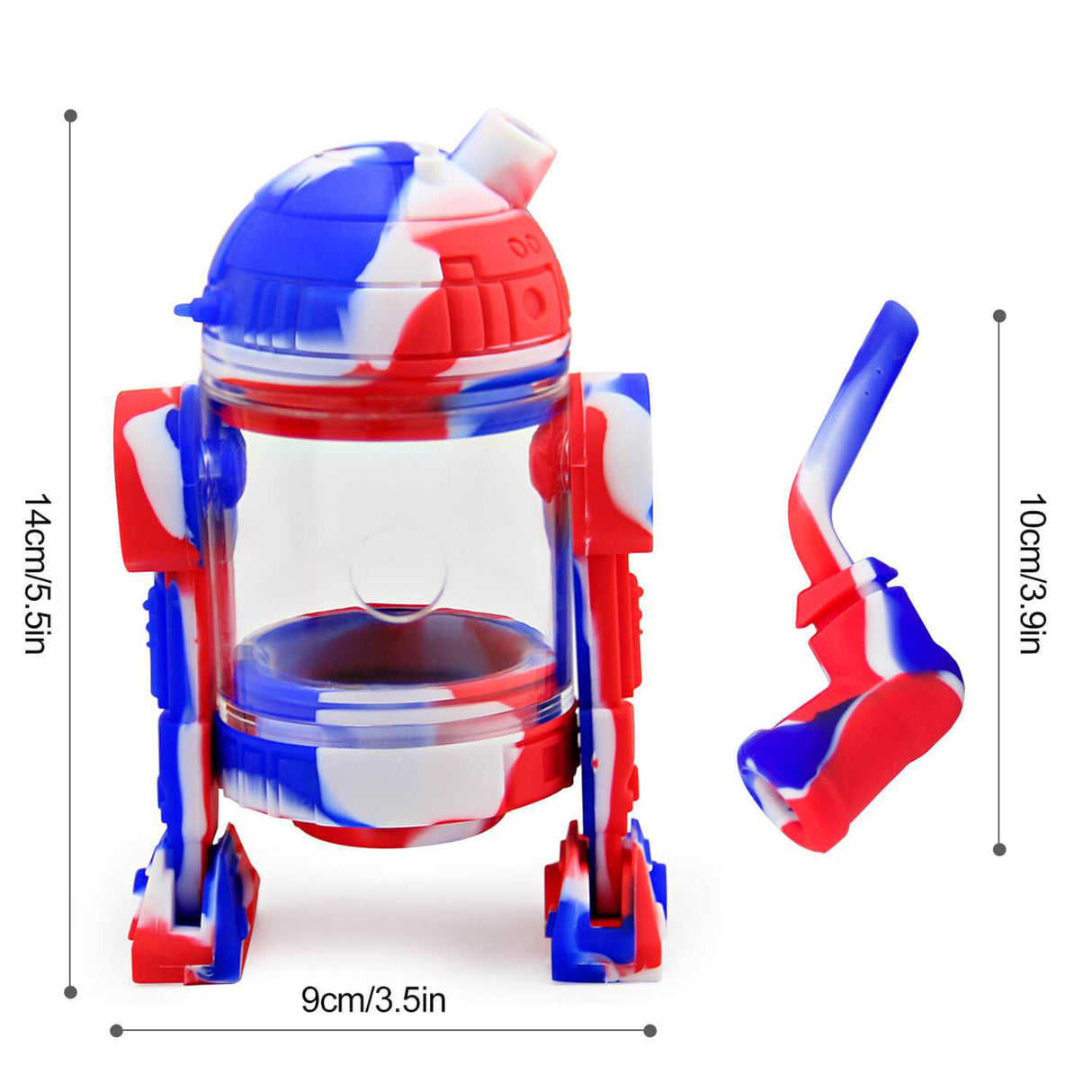PILOT DIARY Silicone Robot Bubbler - Unbreakable, for Herbs & Concentrates