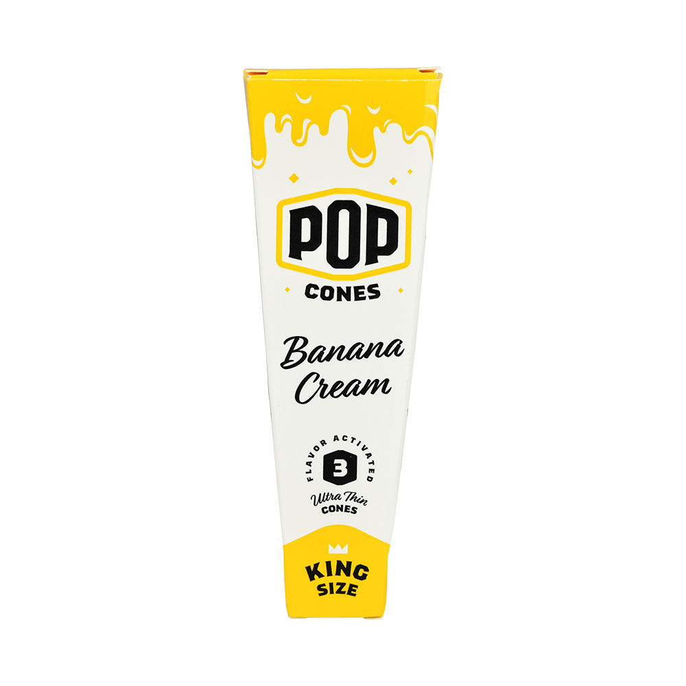 POP Cones Banana Cream Flavor King Size Rolling Papers Front View