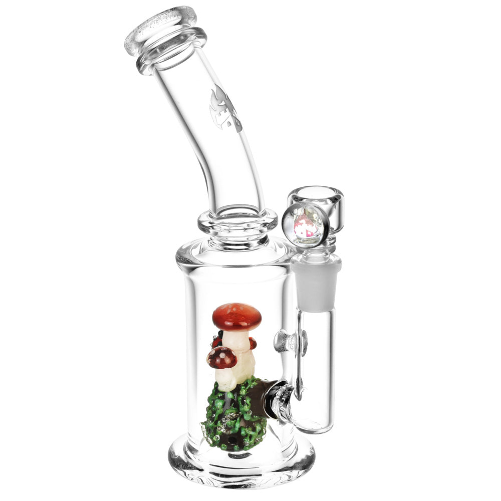 Empire Glassworks UV Nano Rig - Front View with Cosmic Mushrooms Design - 8.5"/14mm