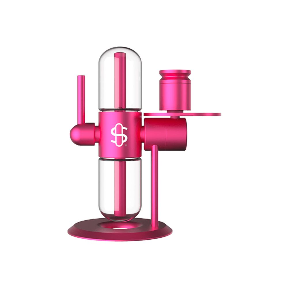 Stündenglass Kompact Infuser Water Pipe in Pink, 11.25" with Ceramic Insert - Front View