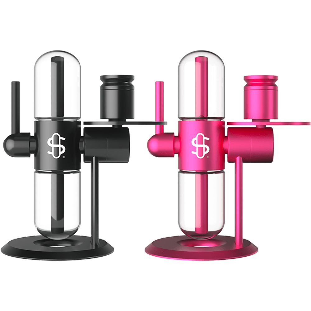 Stündenglass Kompact Infuser Water Pipe, 11.25" with Quartz Bucket, Borosilicate Glass, Side View