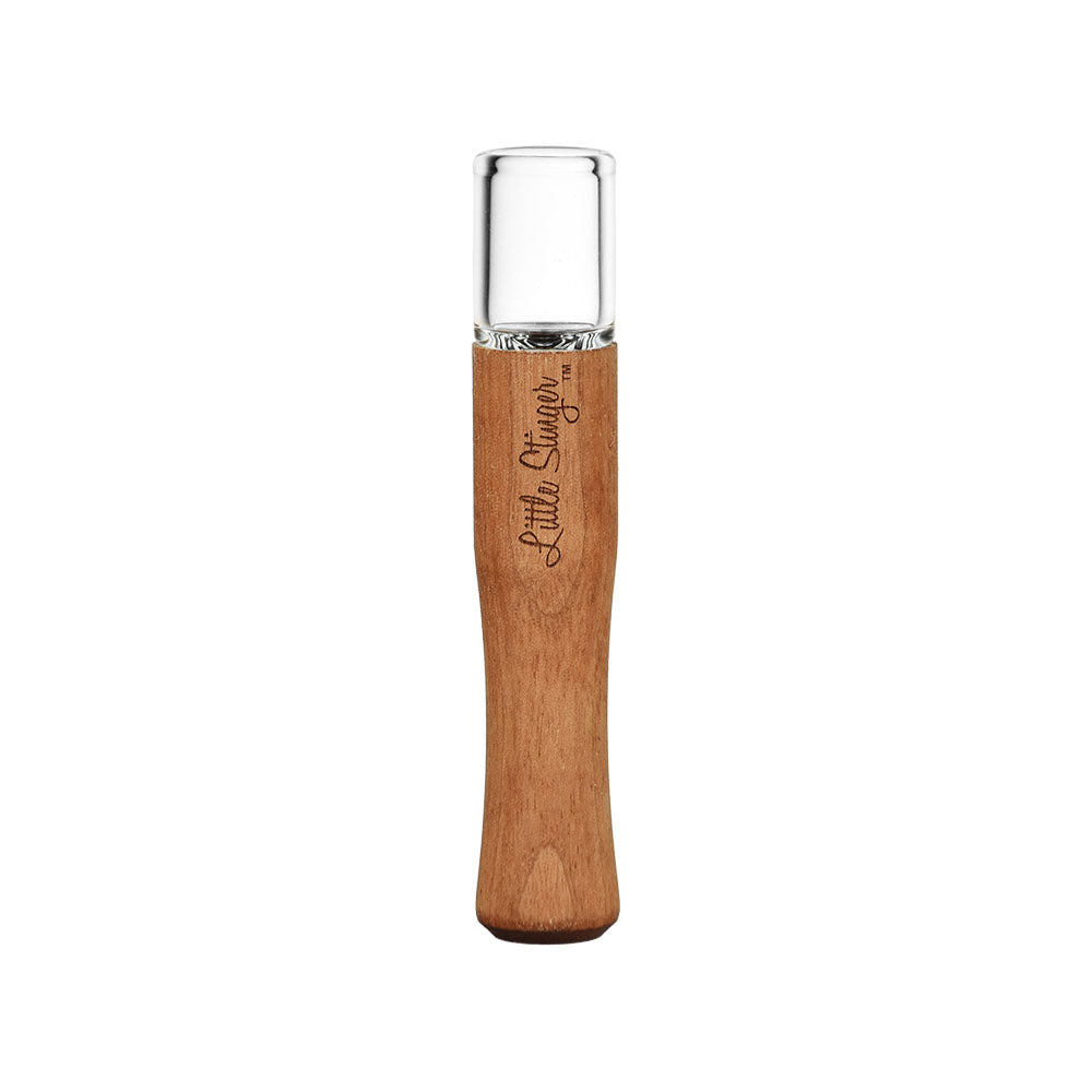 Honey Labs Little Stinger Chillum with Walnut Wood and Clear Glass, Front View