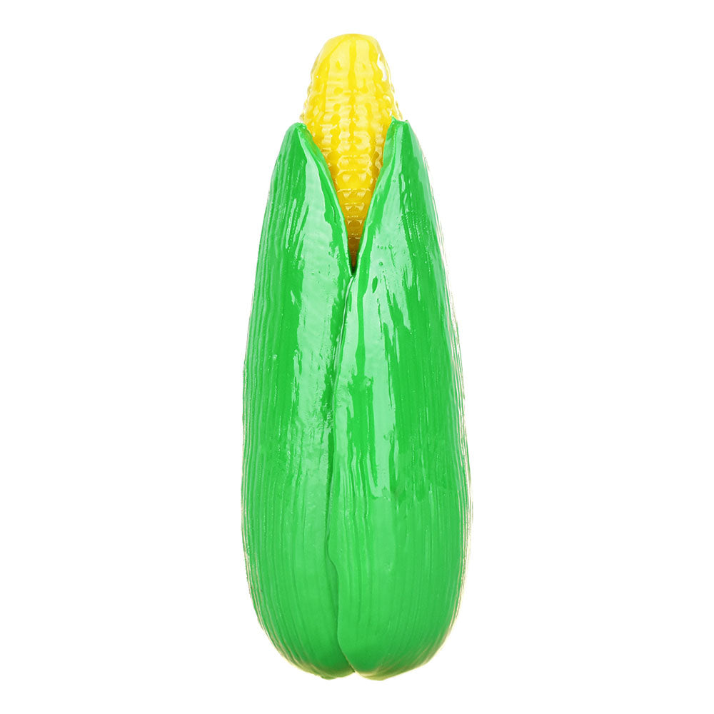 Borosilicate Glass Corn Cob Pipe - 4.75" Top View - Realistic Colored Glass Design