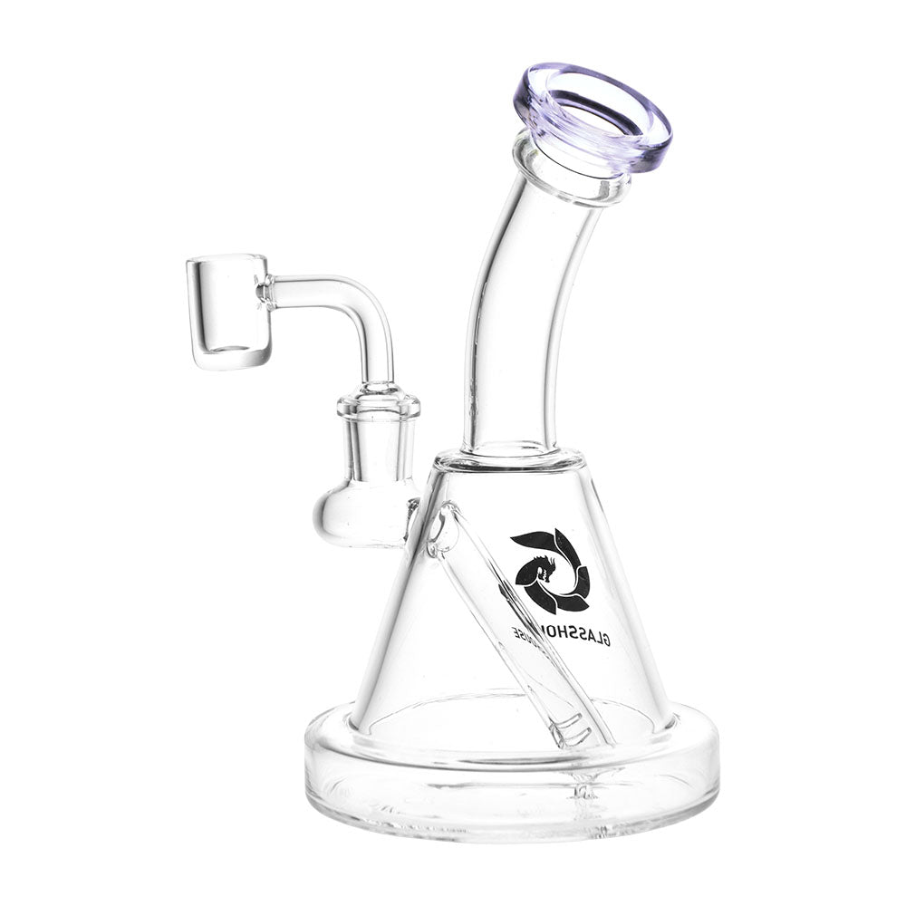 Glasshouse Bent Neck Glass Dab Rig with Colored Accents, 14mm Female - Front View