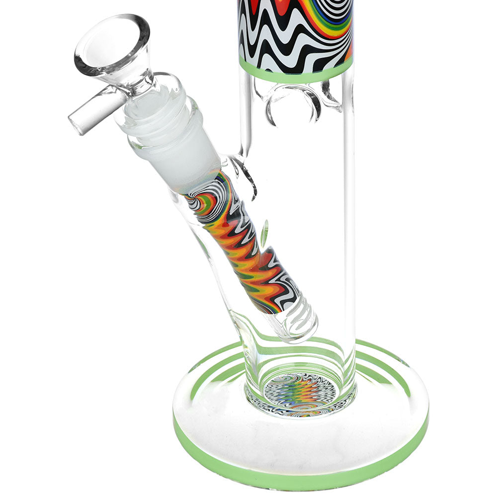 Lofty Visions Straight Tube Water Pipe - 10" 14mm Female - Colorful Borosilicate Glass