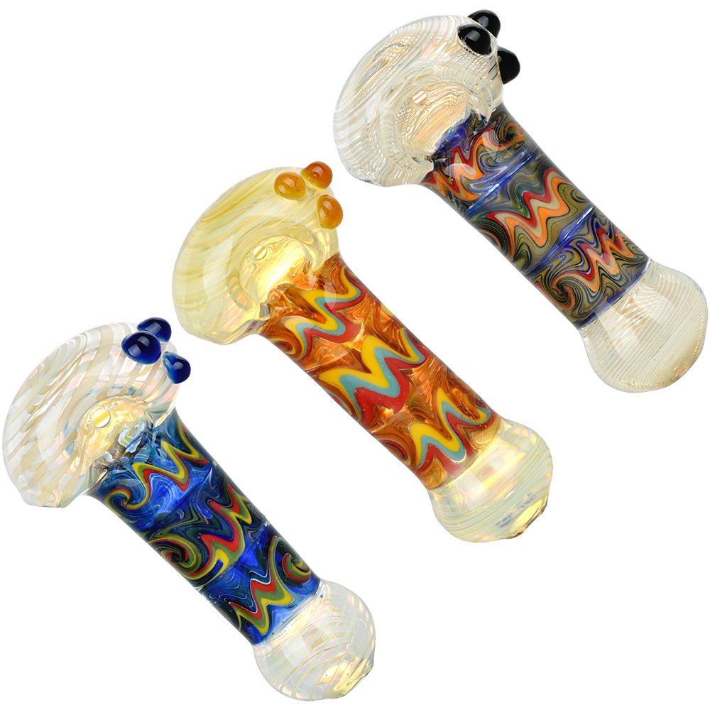 Earth Tone Wig Wag Spoon Pipes - Borosilicate Glass Handpipes in Assorted Colors