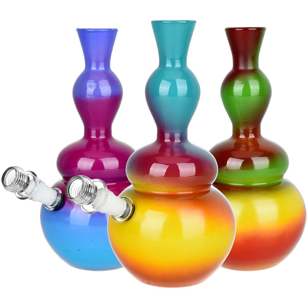 Vase Ombre Soft Glass Water Pipe - 9" / Colors Vary