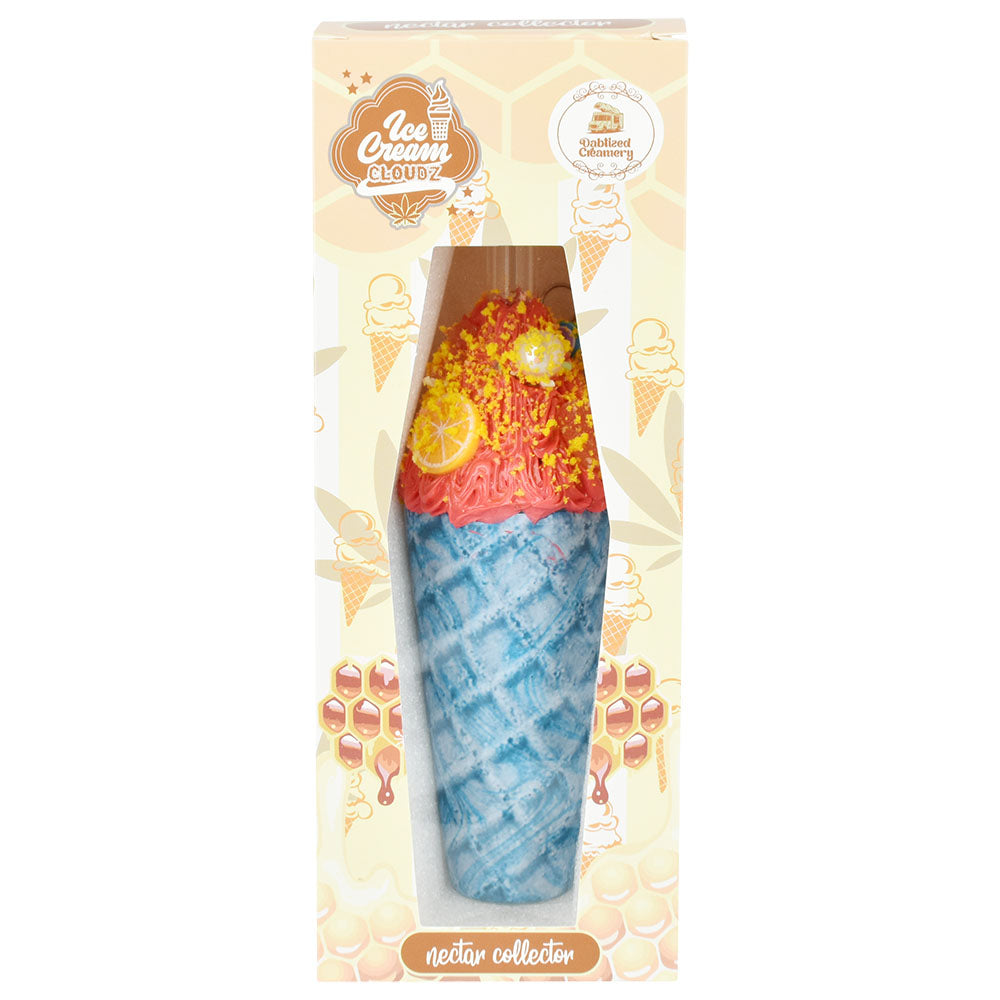 Dabtized Ice Cream Dab Straw - 10" 10mm F, Multicolor Borosilicate Glass, Front View