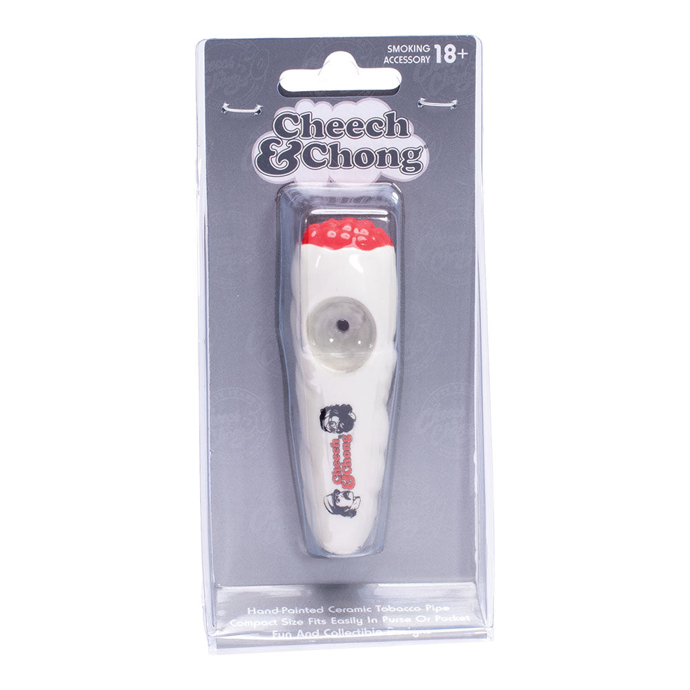 Cheech & Chong Ceramic Hand Pipe - Wacky Bowlz Joint Design - Packaged View