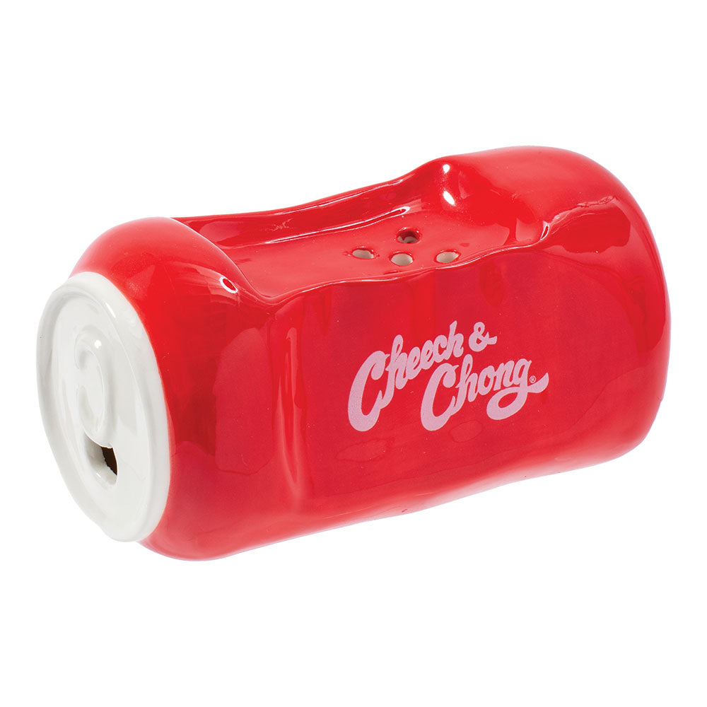 Cheech & Chong Wacky Bowlz Red Soda Can Ceramic Pipe - 4.5" Side View