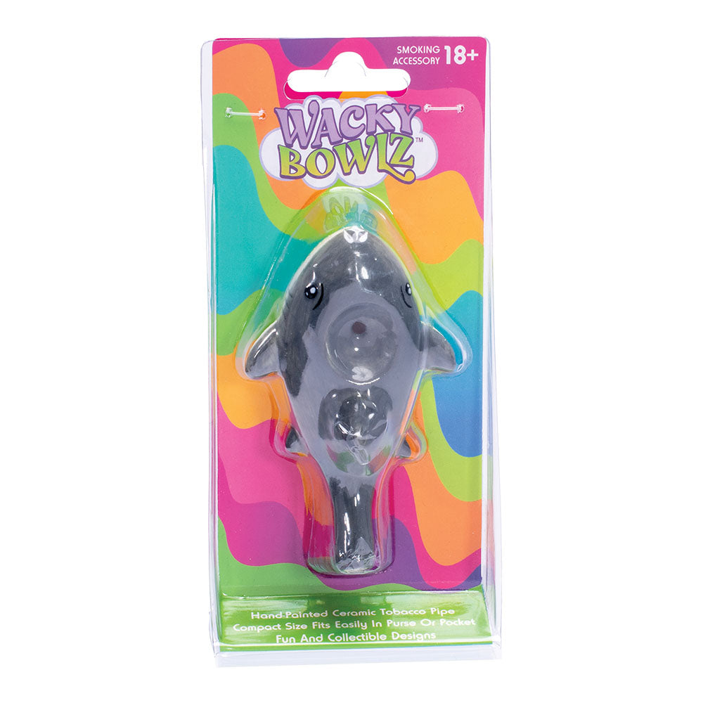 Wacky Bowlz Shark Ceramic Pipe in Packaging - Compact and Collectible Design