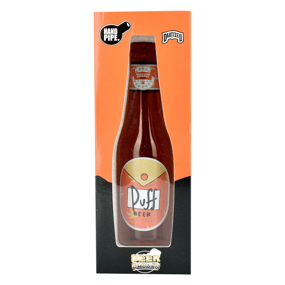 Dabtized Beer Burner Glass Hand Pipe, 5.5", Borosilicate Colored Glass, Front View