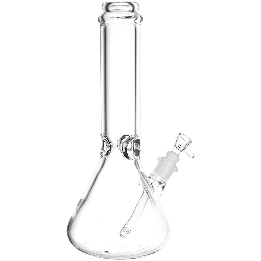 Clear Borosilicate Glass Beaker Water Pipe - 12.25" with 14mm Female Joint, Front View