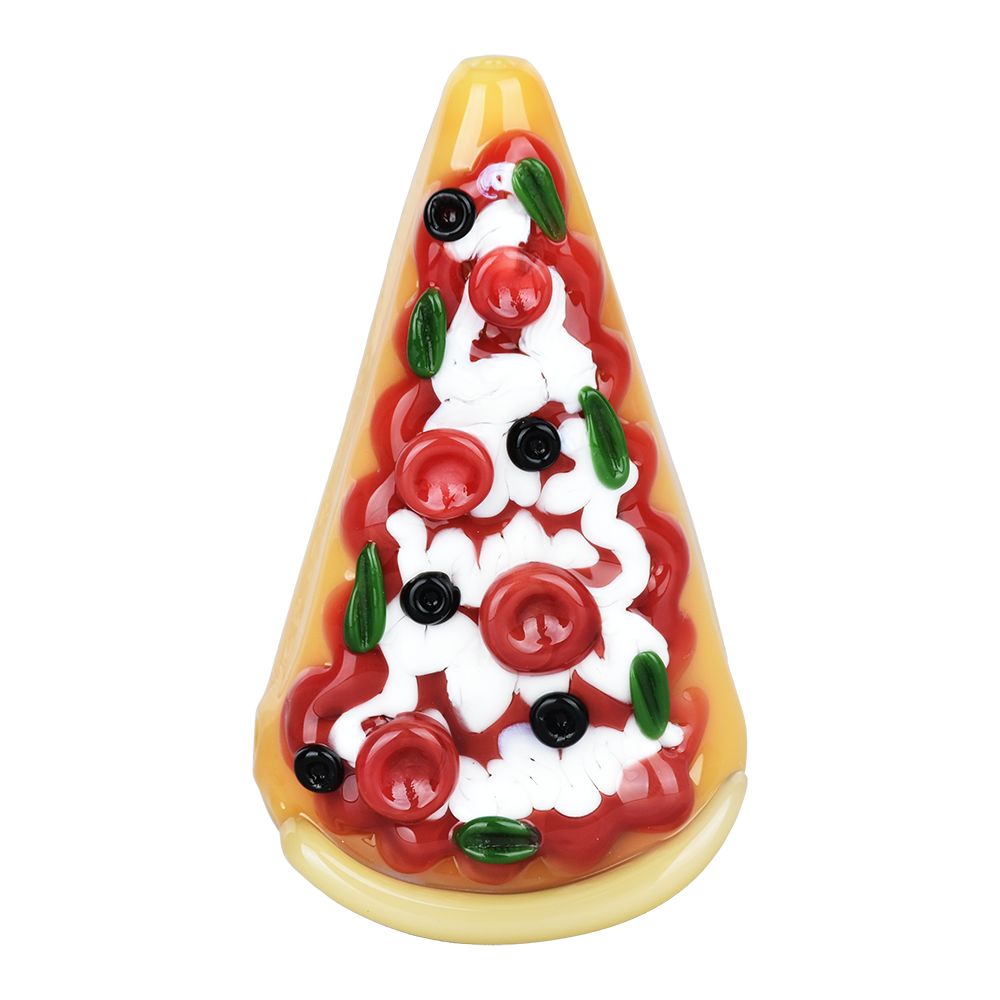 Colorful Slice Of Paradise Glass Hand Pipe - 4" Front View on White Background