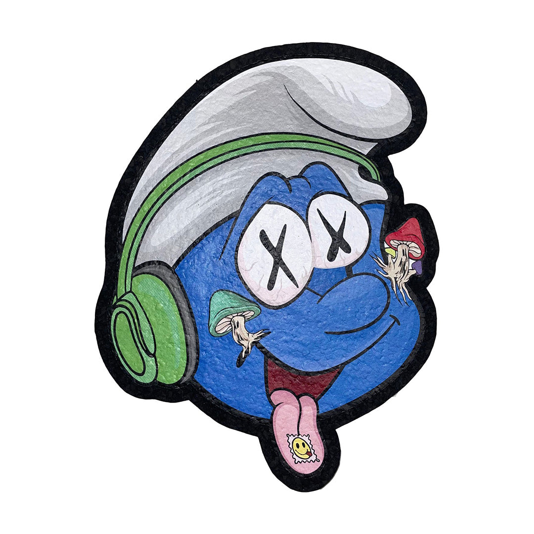 East Coasters 10" Papa Mush Dab Mat with colorful mushroom character design, top view