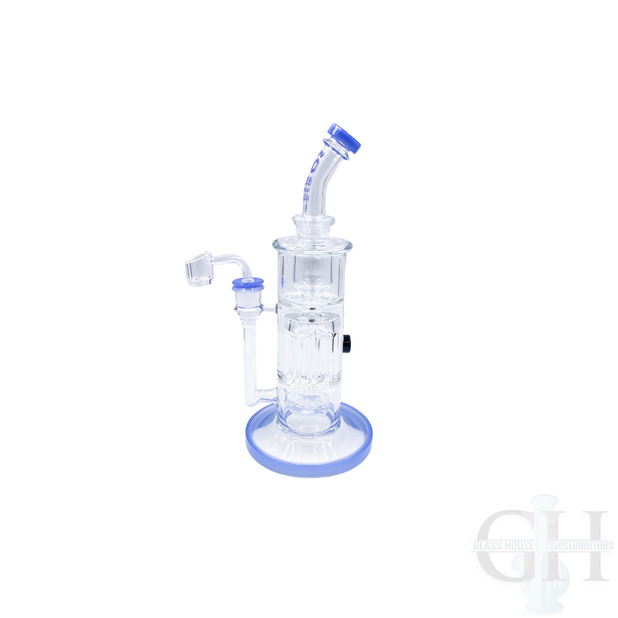 Rock Glass 12" Bent Neck Showerhead Dab Rig
