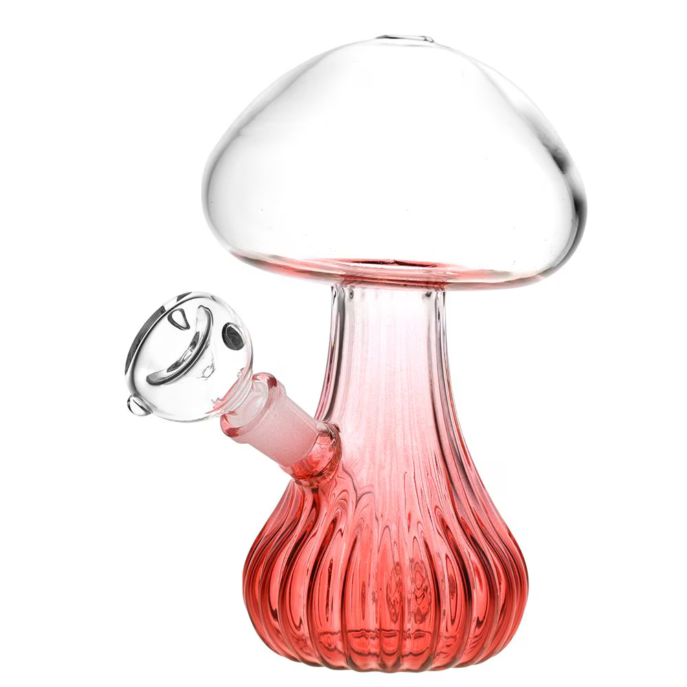 Pluming Mushroom Glass Water Pipe | 7" | 14mm F | Colors Vary