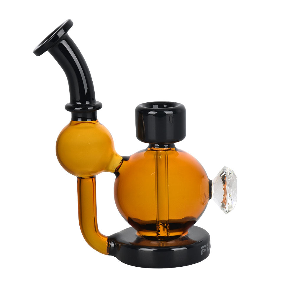 Pulsar Diamond Dream Recycler Bubbler Pipe in Amber, 5.5" with Borosilicate Glass, Side View