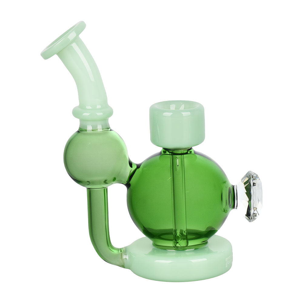 Pulsar Diamond Dream Recycler Bubbler in Green - 5.5" with Borosilicate Glass, Front View