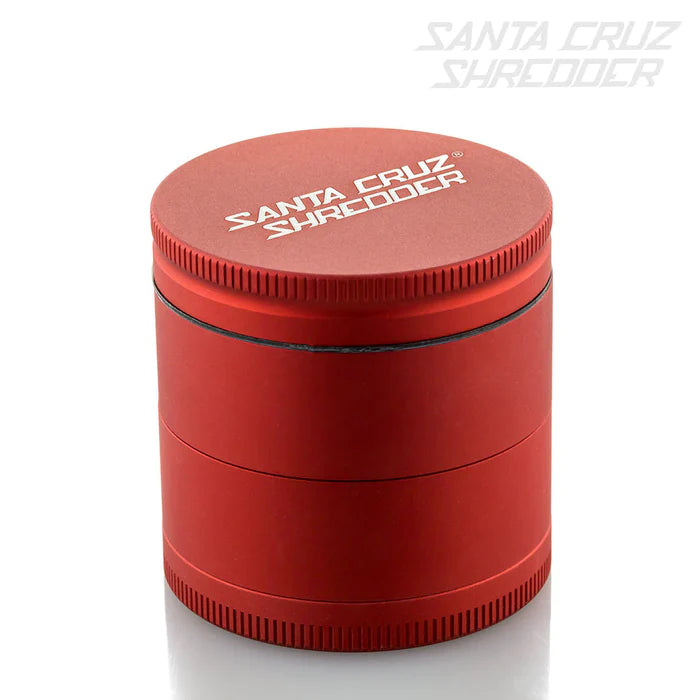 Santa Cruz Shredder Medium 4 Piece Grinder in Red - Compact Aluminum Herb Grinder