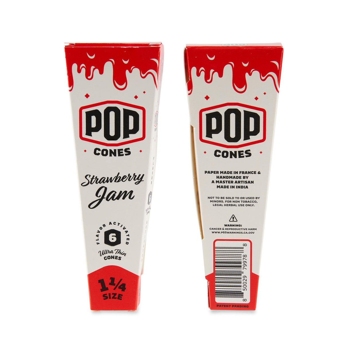 Pop Cones 1 ¼ Size Ultra Thin 6pk Cones - 24ct Display
