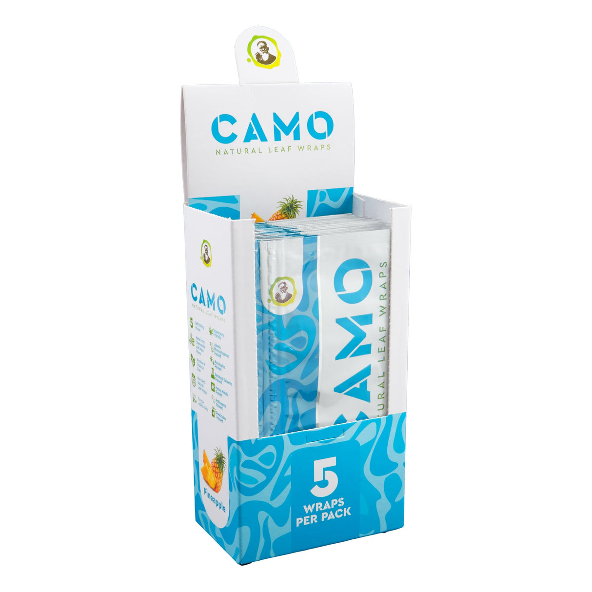 Camo Natural Leaf Wraps 5pk – 25ct