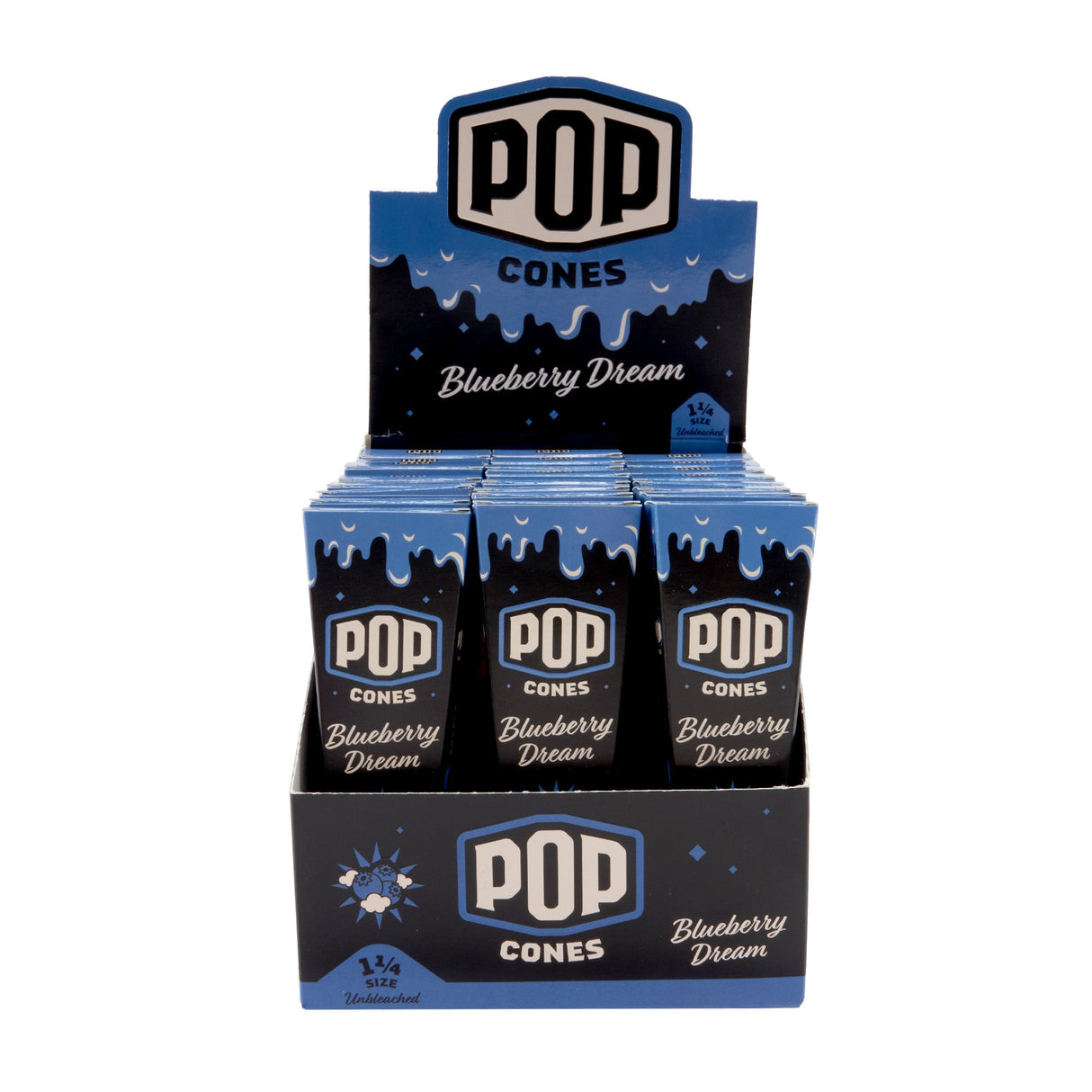 Pop Cones 1 ¼ Size Unbleached 6pk Cones – 24ct Display