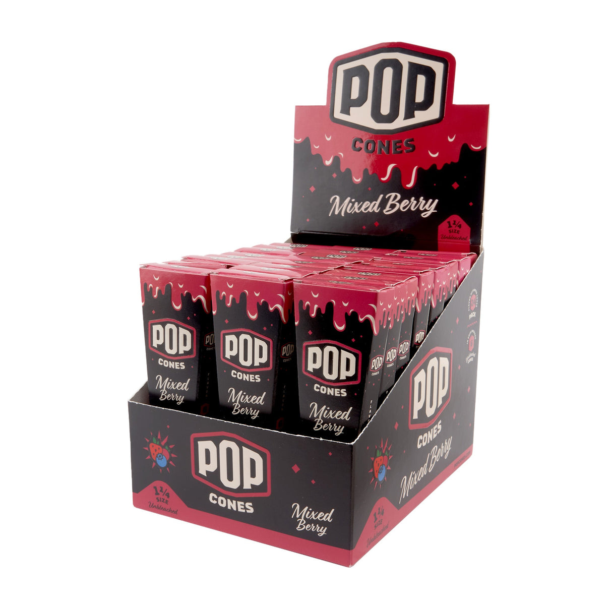 Pop Cones 1 ¼ Size Unbleached 6pk Cones – 24ct Display