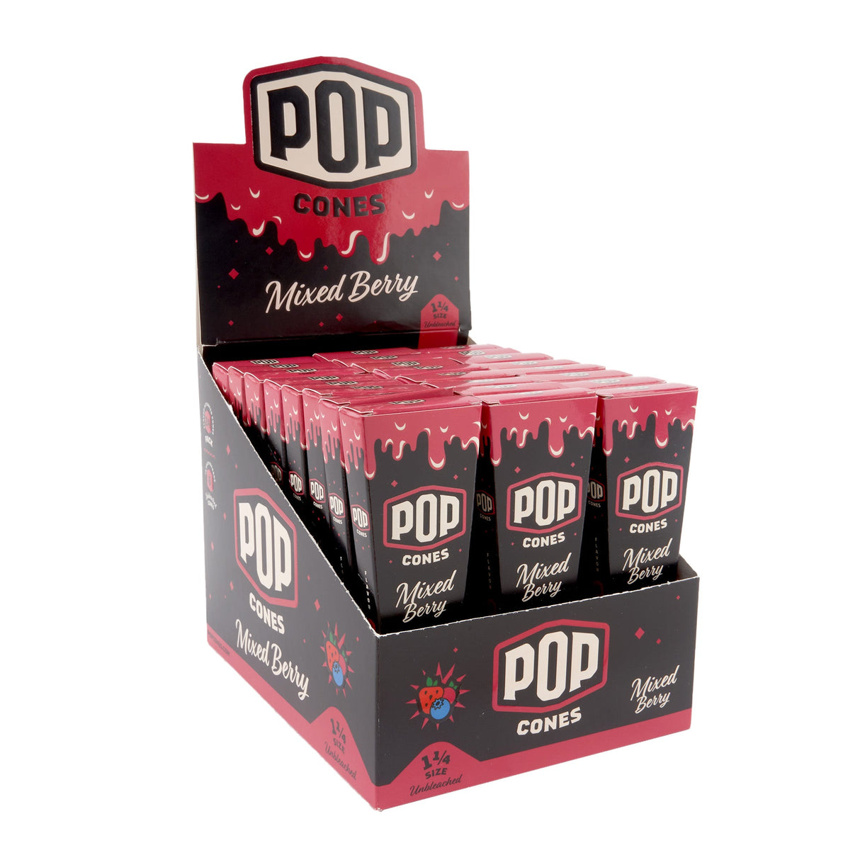 Pop Cones 1 ¼ Size Unbleached 6pk Cones – 24ct Display