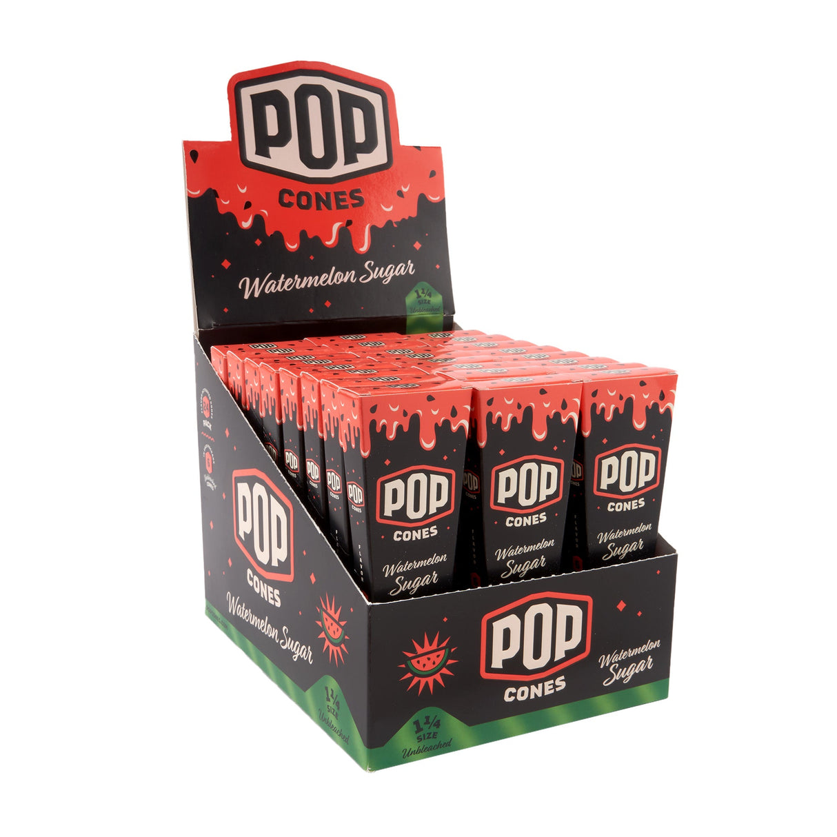 Pop Cones 1 ¼ Size Unbleached 6pk Cones – 24ct Display